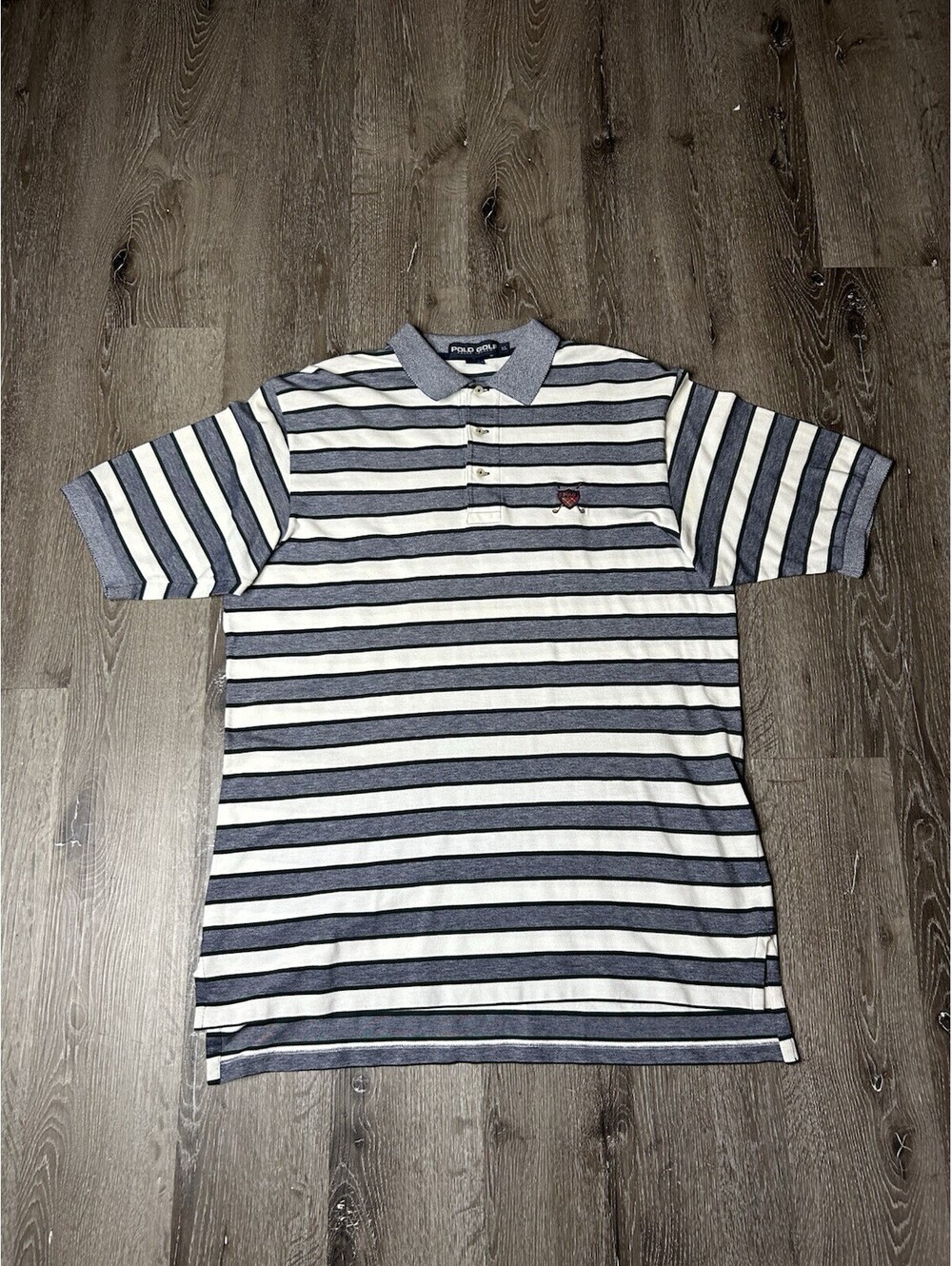 Vintage Mens Polo Golf Ralph Lauren Striped Polo 100% Cotton
